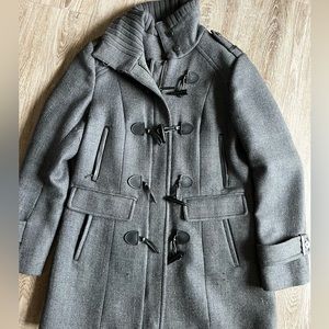 Cole Haan 100% Wool Charcoal Dress Coat